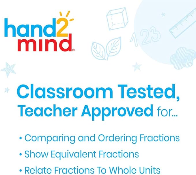 hand2mind Rainbow Fraction Squares, Montessori Math Materials, Fraction Manipulatives, Unit Fraction, Math Manipulatives for Elementary School, Homeschool Supplies (Set of 15)