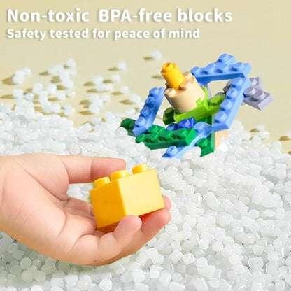1100 Piece Building Blocks Classic Building Toys, Creative Bulk Building Bricks Sets Compatible with Legos Baseplate Sets 17 Colors Mixed 147 Shapes for Kids Party Favors Birthday