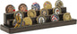 Military Challenge Coins Display Holder Solid Wood,Small Challenge Coin Stand Holds 15-18 Coins,4 Row Army Coin Display Rack for Desk,Challenge Coin Display Case (Coins Not Included)