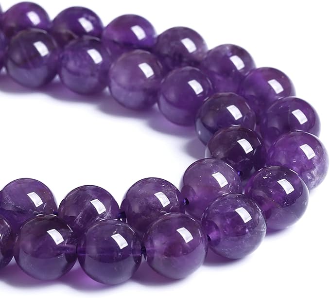 10MM 38PCS Natural Stone Purple Amethyst Crystal AAA Grade Quartz Beads for Jewelry Making DIY Bracelet