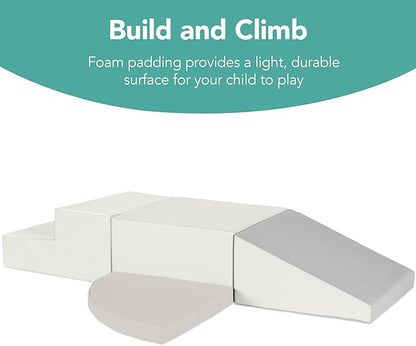 Best Choice Products 4-Piece Kids Climb & Crawl Soft Foam Block Activity Play Structures for Child Development, Color Coordination, Motor Skills - Neutral