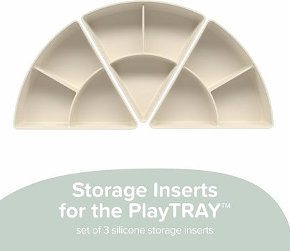 Inspire My Play - 3 x Silicone Sorting and Organising Compartments - Compatible with Sensory PlayTray - Sensory Bin Accessories - Early Development & Activity Toys for Disabled Children - Stone
