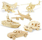 Georgie Porgy 3D Wooden Puzzles, DIY Models Kits for Kids, Dinosaur Animal Airplane Car Woodcraft Construction Toy DIY Projects (Airplanes Off-Road Vehicle Cars Yacht)