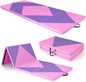 Giantex 4'x10'x 2" Gymnastics Mat, 4-Panel Folding Aerobics Exercise Mat w/Hook & Loop Fastener, Carrying Handle, Portable Tumbling Mat for Stretching Yoga Cheerleading Martial Arts