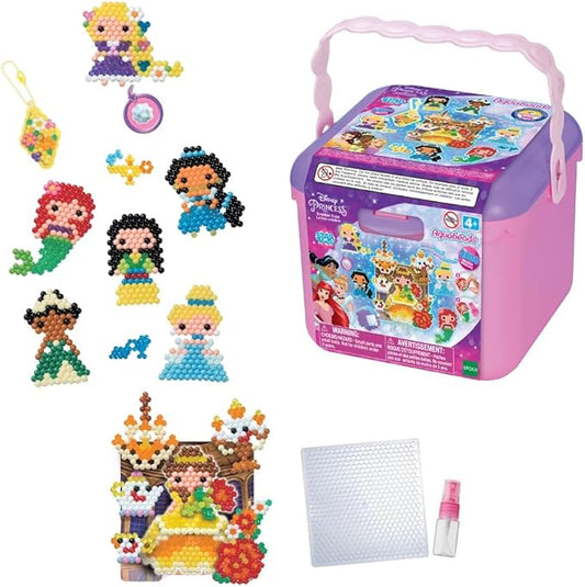 Aquabeads Disney Princess Creation Cube, Complete Arts & Crafts Bead Kit for Children - Over 2,500 Beads & Display Stand The Create Belle, Ariel, Tiana, Rapunzel and More