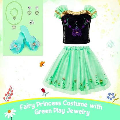 Meland Princess Dress Up for Girls - Dress Up Clothes with Shoes & Skirts, Princess Toys for Toddler Girl 3,4,5,6 Years