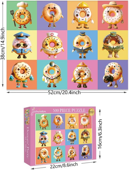 500 Pieces Jigsaw Puzzles for Adults and Teens and Kids Family Happy Games Puzzle Monster Series (Donuts Occupation)