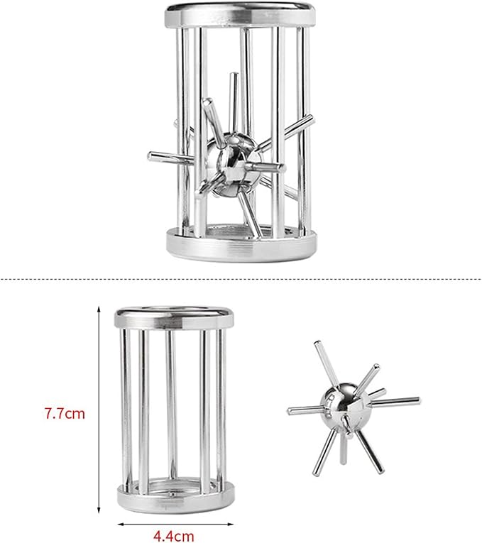 FantasyDay 4 Pcs Brain Teaser Puzzle,Metal Puzzle, Unlock Interlock IQ Test Game, Magic Trick Toy Gift for Kids and Adults