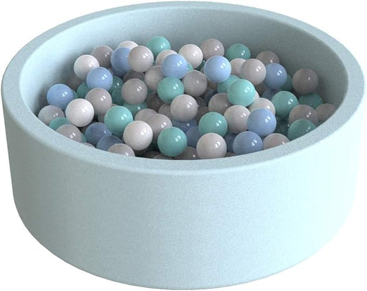 Wonder Space Deluxe Kids Round Ball Pit, Premium Handmade Kiddie Balls Pool, Soft Indoor Outdoor Nursery Baby Playpen, Ideal Gift Play Toy for Children Toddler Infant Boys and Girls (Baby Blue)