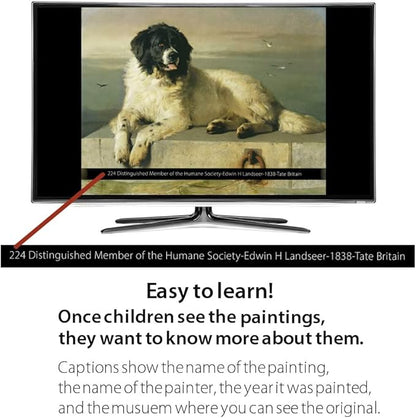 BillionDollarArtGallery® Great Art for Kids Transforms your TV Into Wall Art for Children | Over 500 of Historic & Beautiful Paintings | Art Education | Teachers Gift | Student Gifts | Art TV