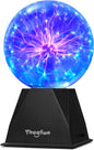 Theefun Blue Plasma Ball: 6 Inch Plasma Globe Touch & Sound Sensitive Plasma Ball Lamp Electric Ball Lightning Novelty Light for Parties, Home, Prop, Room Decoration, Christmas Gifts