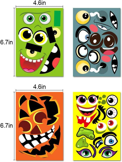 Make Your Own Jack-O-Lantern,Mummy,Witch,Monster Hunt Craft Stickers Kids Halloween Decorations 16pcs