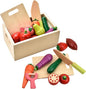 Wooden Play Food for Kids Kitchen - Toys Food Vegetables and Fruit for 2 Year Old Boys Girls Role Pretend Play Early Education Montessori Education