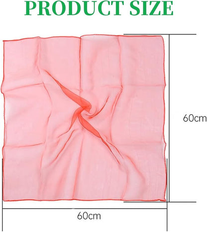 BoAn 12 PCS Dance Juggling Scarves, Silk Square Music Magic Movement Scarves, Children Movement Music Scarf, Colorful Scarves for Kids Play- 12 Colors, 24 by 24 Inches