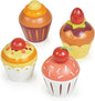 Mentari Toys - Teatime Cupcake Set - 4pc Wooden Cupcake Play Food Set - Pretend Play Kitchen and Market Food Accessories - Encourages Role Play and Develops Social Skills - Gift for Toddlers - Age 3+