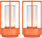 Portable Metal Table Lamp for Indoor/Outdoor ,Rechargeable Cordless LED Lamp, 3-Colour Infinitely Dimming Battery Powered Small Desk Lamp, Restaurant/Bedroom/Bar/Coffee/Camping Light (Orange set of 2)