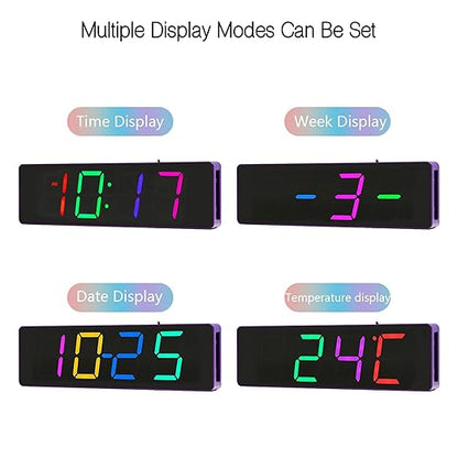 EIELE Soldering Practice Kit 4-Digit RGB Colour LED Digital Clock Kit with colourful case Suitable for students and beginners to solder and learn Adult Electronic Soldering Projects (purple case)