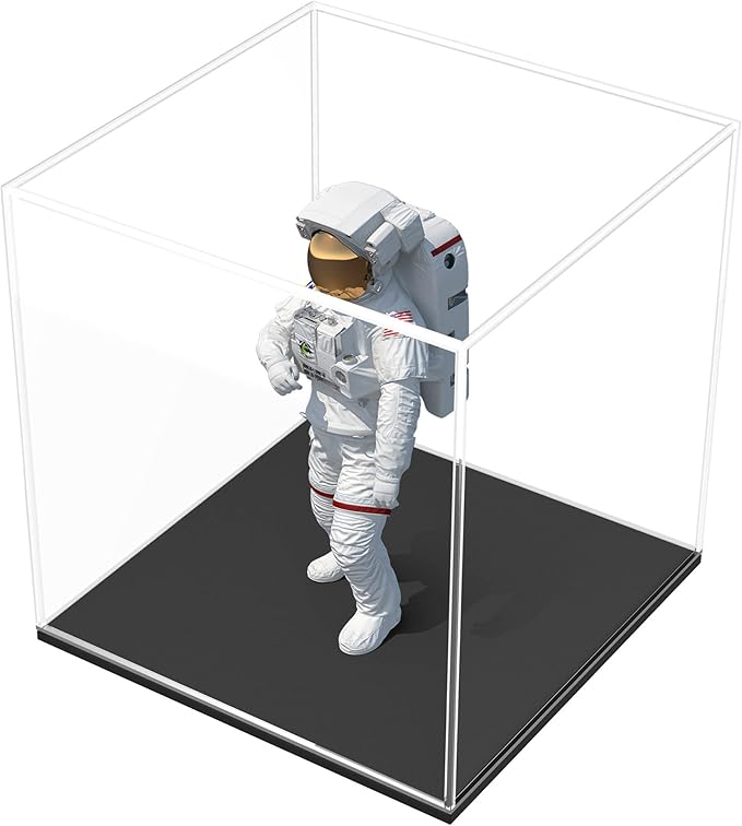 Fully Assembled Acrylic Display Case, 4 Inch Clear Acrylic Box for Display Collectible, Countertop Alternative Glass Case for Home Storage and Organizing Toys