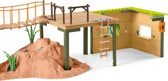 Schleich Wild Life Safari Animal Toy for Boys and Girls Ages 3+, Ranger Adventure Station