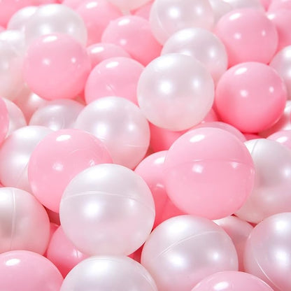 Ball Pit Balls Pack of 100 200 500 - Star and Round Set BPA Free Phthalate Free Non-Toxic Crush Proof Play Balls Soft Plastic Balls for Toddlers Baby Kids Birthday Pool Tent Party