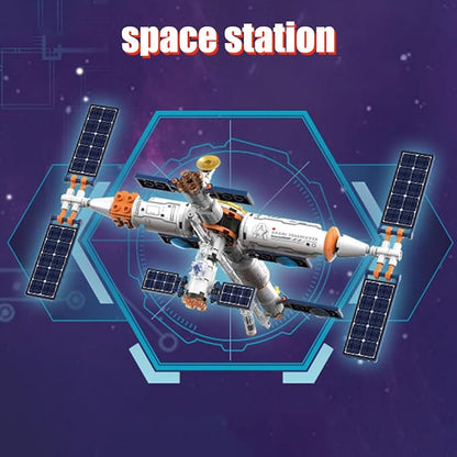 Space Radio Telescope Building Blocks Sets，Ideal Gift for Space Lovers，Radio Telescope Building Blocks Set for Exploring Space（1053PCS）-Toys Gifts for Adult
