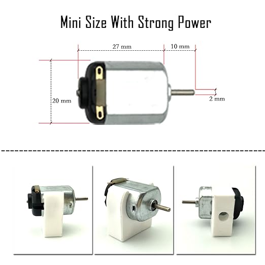 EUDAX 18 Set DC Motors Kit,Mini Electric 1.5-3V 24000RPM Hobby Motor with AA Battery Holder for STEM DIY Toy