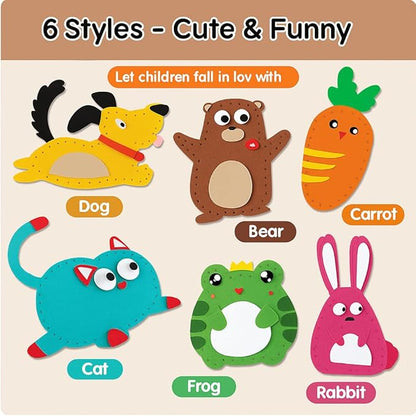 TwiggleStuff Sewing Kits for Kids, Doll Sewing Toys, 6Pcs Easy DIY Sewing Kit for Girls and Boys (1 Set)
