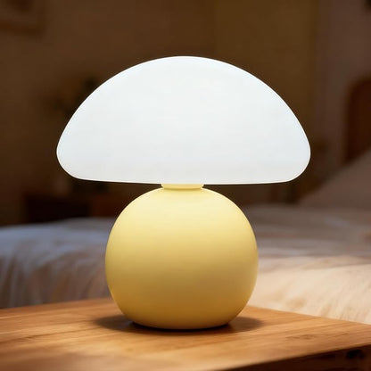 Aesthetic Room Decoration, Bedroom nightstand lamp, Yellow Mushroom Table lamp, Small lamp, Warm Light ambiance, Special lamp for Bedtime Reading/Nighttime Navigation