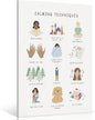 uoyien Calming Corner Classroom Mental health Poster Feelings Calming Techniques Canvas Wall Art Boho Emotions Chart for Kids Prints Special Education Wall Decor for School 16x22in Wood Framed