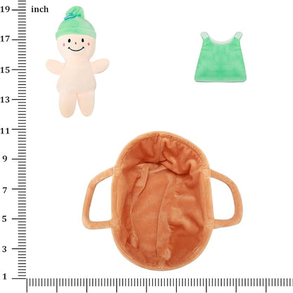 Basket Plush Baby Dolls Soft Multicultural Sensory Babies Toy Set 6 Piece Interchangeable Clothes Stuffed Plush Figures for All Ages Easter Gift