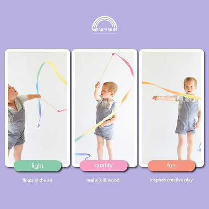 Sarah's Silks Pink Rainbow Streamer | Ribbon Dancer Toy