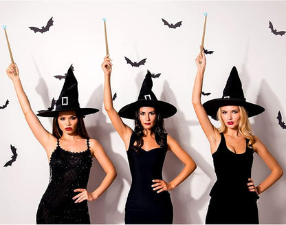 Sumind 4 Pieces Light up Wand Magic Light and Sound Toy Wizard Wands, Illuminating Witch Wand, Costume Accessory for Halloween Cosplay Birthday Party Favors(Yellow)