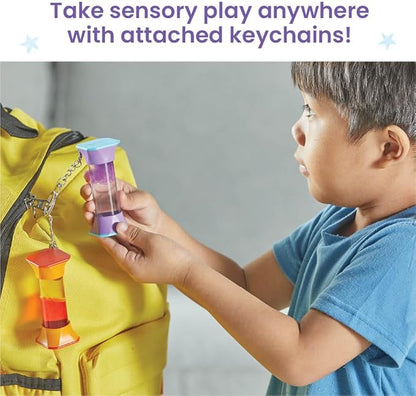 hand2mind Soothing Swirlers Sensory Tubes, Mini Fidget Keychains, Anxiety Relief Items, Calming Toys for Kids, Calm Down Corner Supplies, Quiet Fidgets for Classroom, Toddler Car Toys for Travel