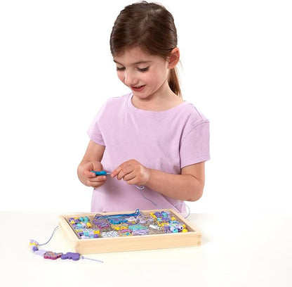 Melissa & Doug Created by Me! Butterfly Beads Wooden Bead Kit, 150+ Beads for Jewelry-Making