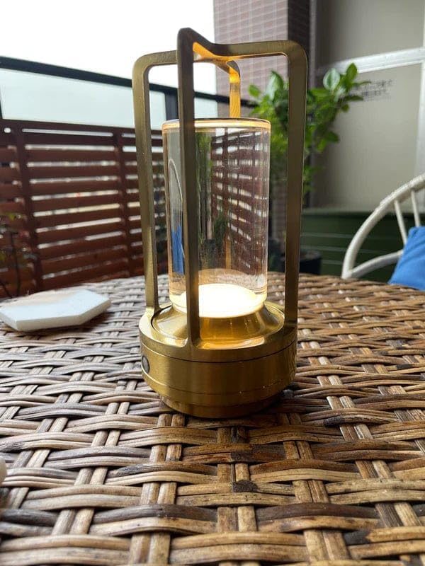 Klarako Crystal Lantern Lamp – Modern Cordless Rechargeable Bedside & Outdoor Light, Portable Wireless Lamp – Dimmable Touch Control – Luxury Living Room & Hotel-Style Lighting (Gold, 40-Pack)