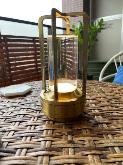 Klarako Crystal Lantern Lamp – Modern Cordless Rechargeable Bedside & Outdoor Light, Portable Wireless Lamp – Dimmable Touch Control – Luxury Living Room & Hotel-Style Lighting (Gold, 40-Pack)
