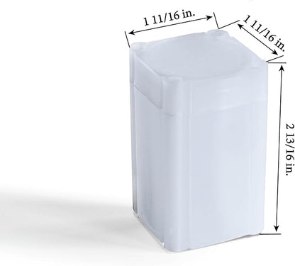 LIGHTHOUSE - Square Coin Tubes - Convenient Push Top, Virtually Unbreakable, Acid Free and Archival Quality - Coin Tubes for US Medallions, 50 Pack