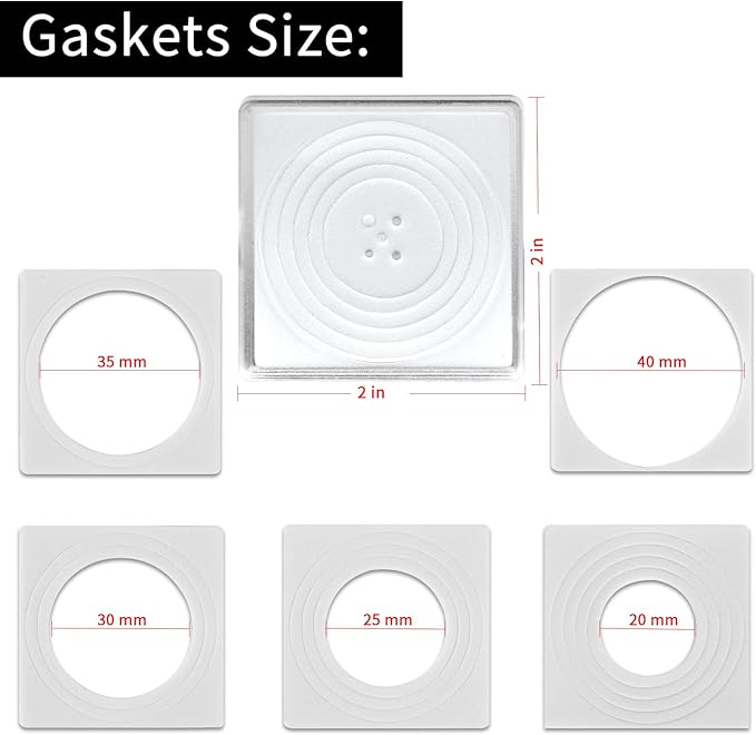Coin Snap Holders, 40 Pieces Silver Dollar Coin Holder, Coin Capsule Storage Box with 5 Size (20/25/30/35/40 mm) Adjustable Gaskets, Coins Collection Supplies for Collectors (White, 40 pcs)