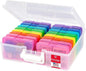 IRIS USA 4" x 6" Photo Storage Box Craft Keeper, Transparent Handle Container with 16 Organization Holder Cases for Pictures, Tasks, Scrapbooking, Stationery Storage, Multi-Color/Clear