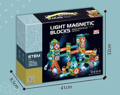 UNIQUE KIDS Magnetic Tiles Building Blocks with Marble Run - Engaging STEM/STEAM Toys for Kids - Educational and Fun - Perfect Christmas and Birthday Gift (150 PCS)