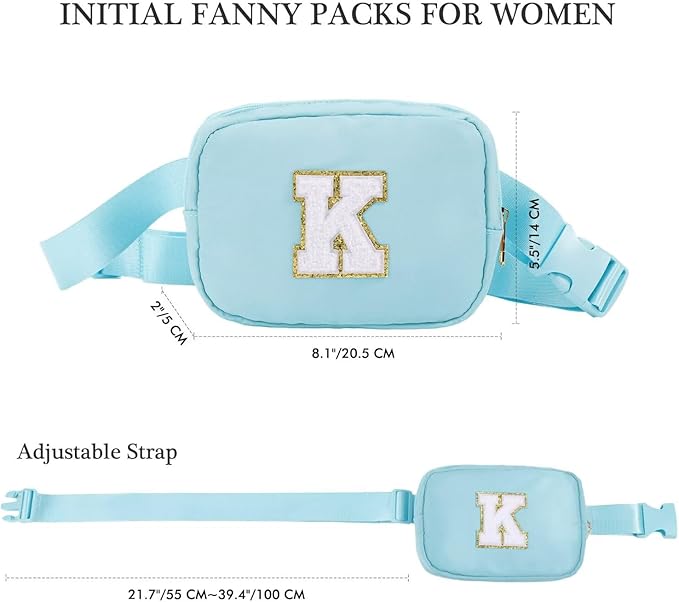 YOOLIFE Birthday Gifts for 4 5 6 7 8 9 10 11 12 13 14 Year Old Girls - Initial Fanny Pack Belt Bag Purse for Girls Teens Daughter Sister Niece, Personalized Trendy Stuff for Teen Girl Kids | Blue Z