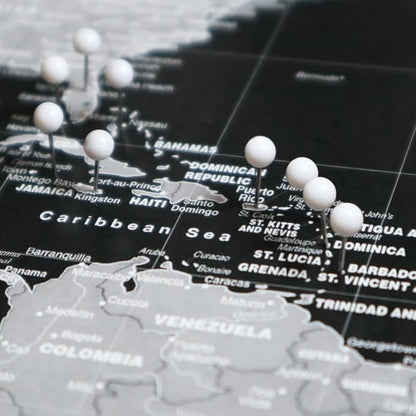 Map Your Travels Modern Slate World Travel Map | Includes Push Pins | Handmade in Minnesota | Gift Map For Travelers | 22"x33"