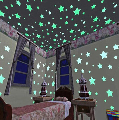 Glow in The Dark Stars Sticker Luminous Stars Wall Ceiling Pasters(100pcs,Pink,1.2 Inches)