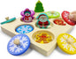 Pinkiwine Christmas Wooden Peg Puzzles Montessori Educational Toys for Kids Toddlers Christmas Toys Christmas Stocking Stuffers Gifts