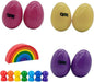 OPPA Colorful Plastic Egg Shakers 6 PCS and Rainbow Stacking Toy, Hand Percussion Musical Shaker, Wooden Rainbow Stacker Nesting Blocks, Educational Toy for Toddlers Baby Preschool Kids