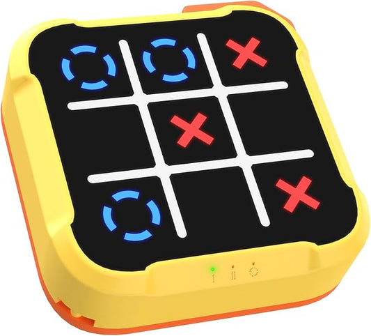 4 in 1 Handheld Tic Tac Toe Game, Electronic Digital Puzzle Game Console with Memory Flash, Whack-a-Mole, Portable Travel Toy Gift for Kids & Adults