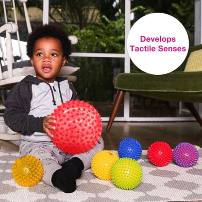 Edushape Original Sensory Ball for Baby - 7" Transparent Red, Enhances Gross Motor Skills for Kids 6 Months & Up