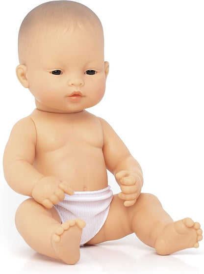 Miniland Doll 12 5/8'' Asian Girl (Polybag) - Made in Spain, Anatomically Correct, Quality, Inclusion