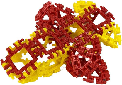 That Hinge Toy 82 Piece Green + Orange Set, Animal + More STEM Construction Toy Building Set