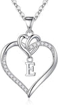 STORUP Heart Initial Necklaces for Women Girls, 14K Gold Plated Cubic Zirconia Heart Initial A-Z Pendant Necklace Dainty Heart Necklaces for Women Teen Girl Jewelry Birthday Gifts